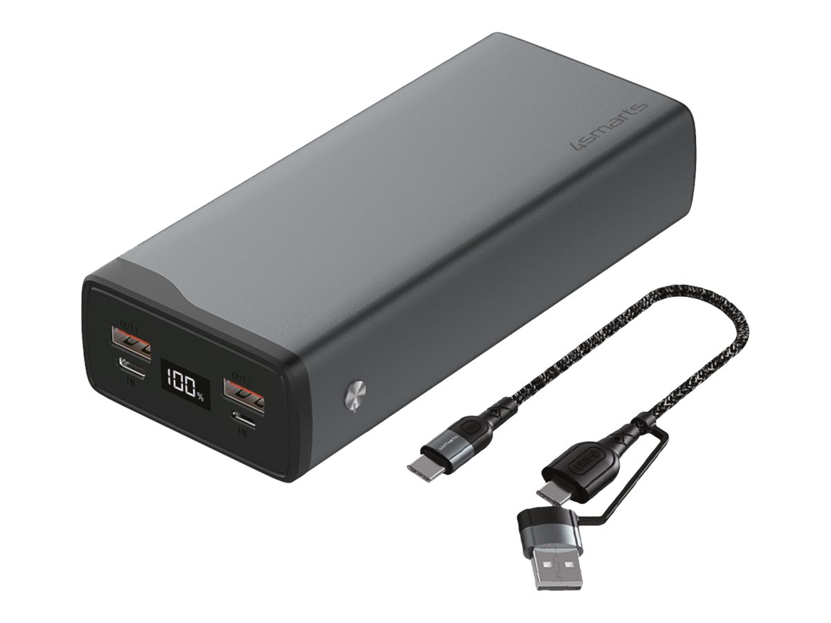 4smarts VoltHub Pro - Select Edition - Powerbank - 26800 mAh - 99.16 Wh - 22.5 Watt - 5 A - Huawei Fast Charge, PD 2.0, PD 3.0, QC 2.0, QC 3.0, AFC, SCP - 3 Ausgabeanschlussstellen (2 x USB, USB-C)