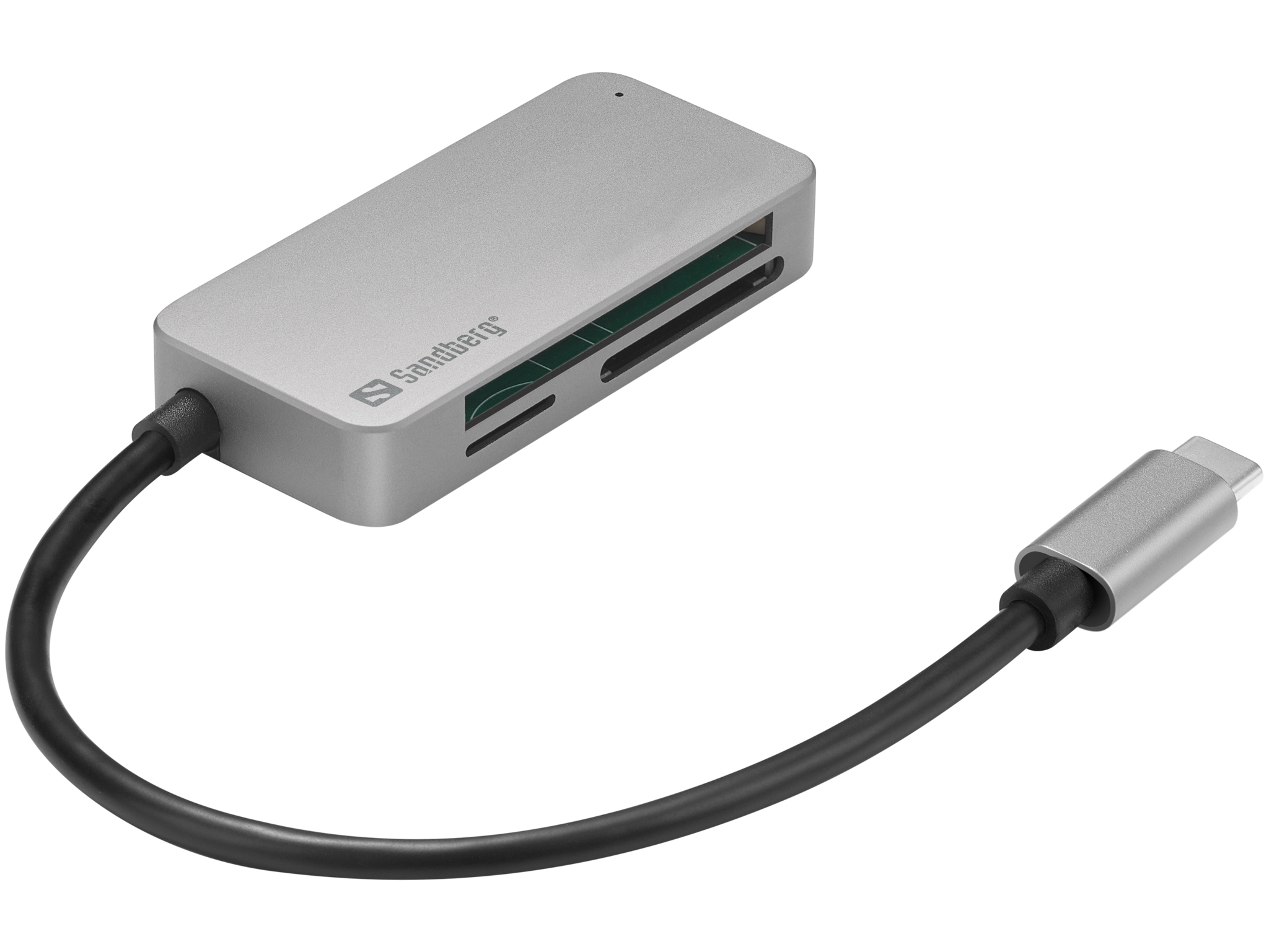 SANDBERG USB-C Multi Card Reader Pro - Kartenleser (MMC, SD, TransFlash, microSD, SDHC, SDXC, CFast Card)