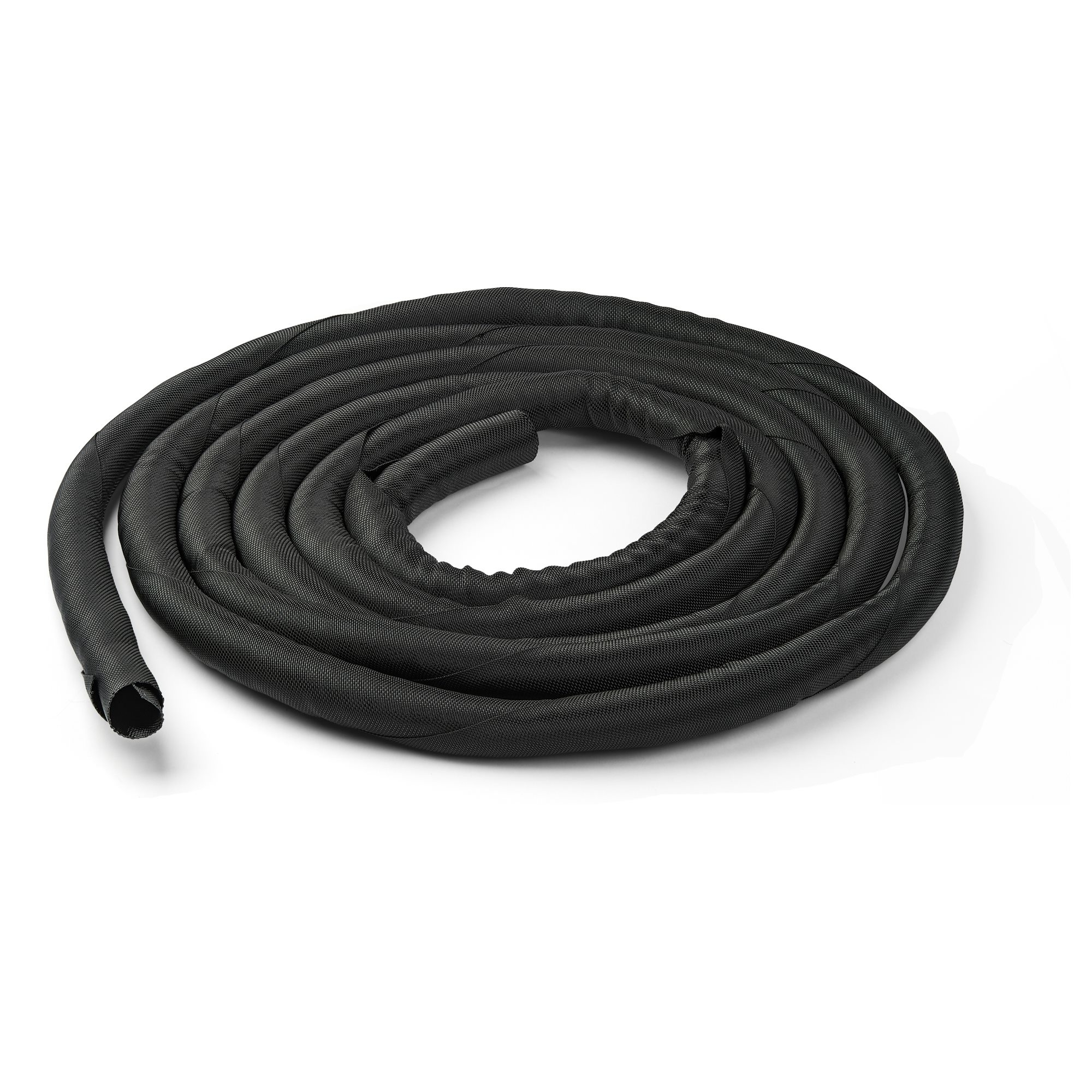 StarTech.com 15' (4.6m) Cable Management Sleeve, Flexible Coiled Cable Wrap, 1-1.5" diameter Expandable Sleeve, Polyester Cord Manager/Protector/Concealer, Black Trimmable Cable Organizer - Cable & Wire Hider (WKSTNCM2)