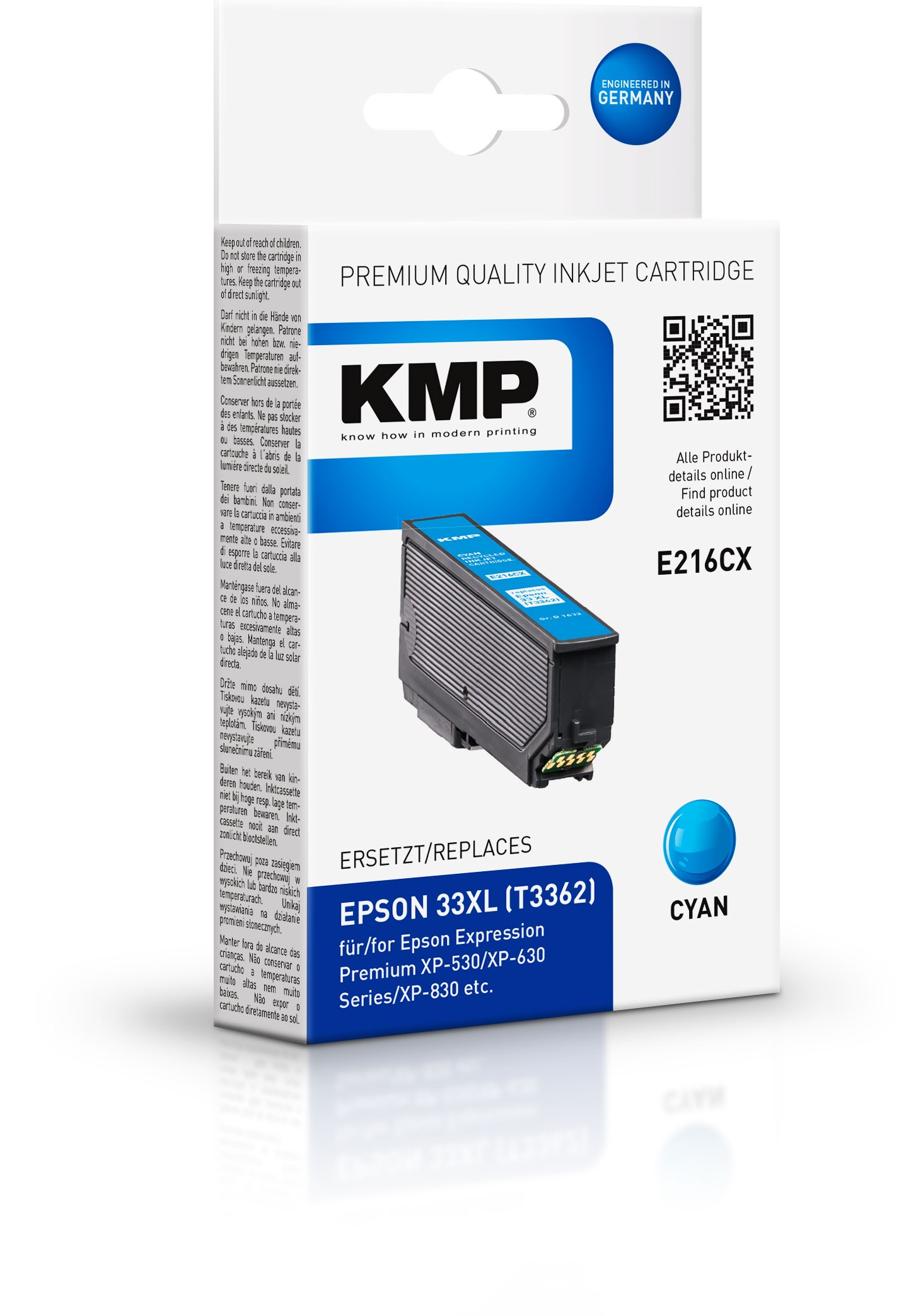 KMP 1633,4003 - Kompatibel - Cyan - Epson - Epson Expression Premium XP-530 Epson Expression Premium XP-540 Epson Expression Premium XP-630... - Tintenstrahldrucker - Hohe (XL-) Ausbeute