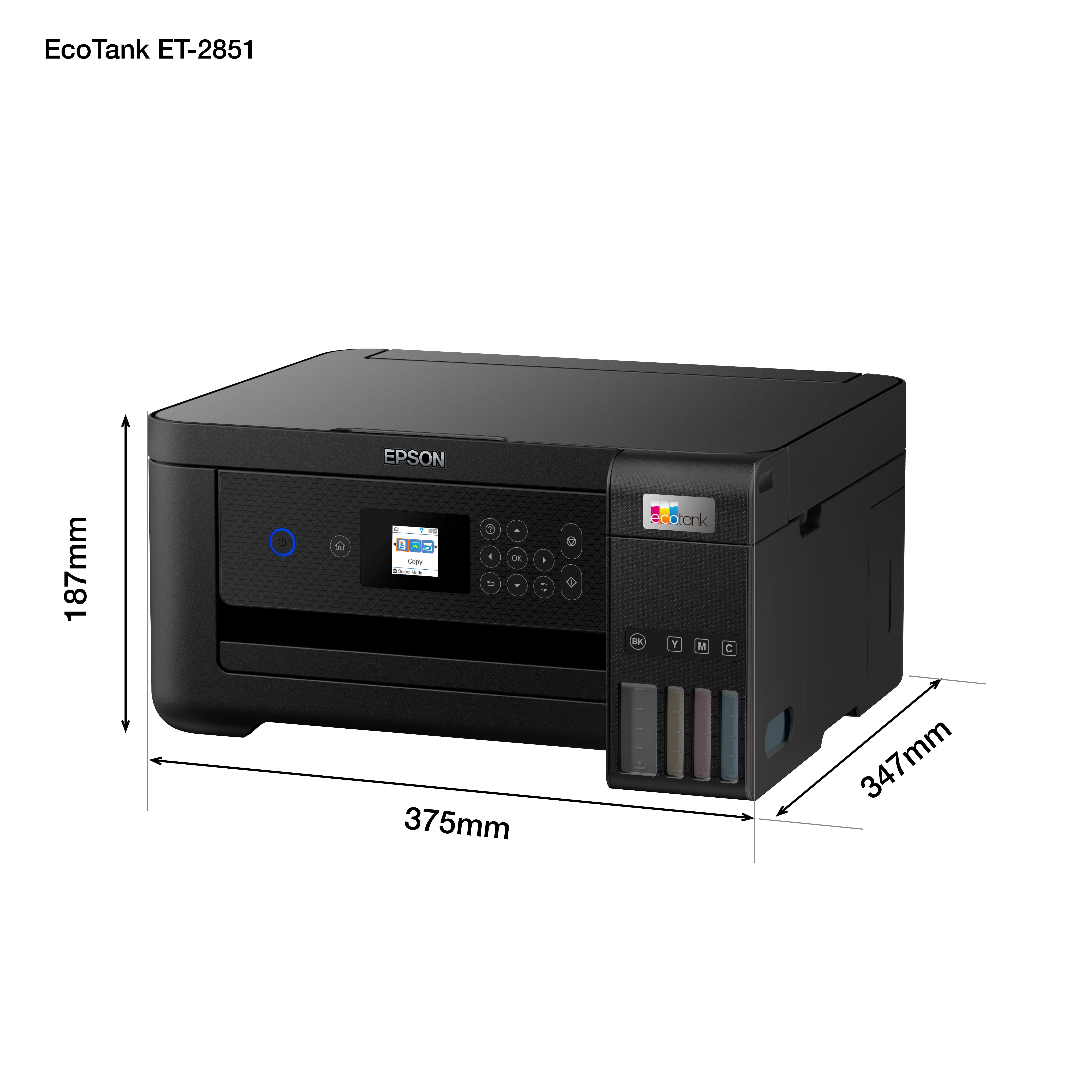 Epson EcoTank ET-2851 - Multifunktionsdrucker - Farbe - Tintenstrahl - nachfüllbar - A4 (Medien)