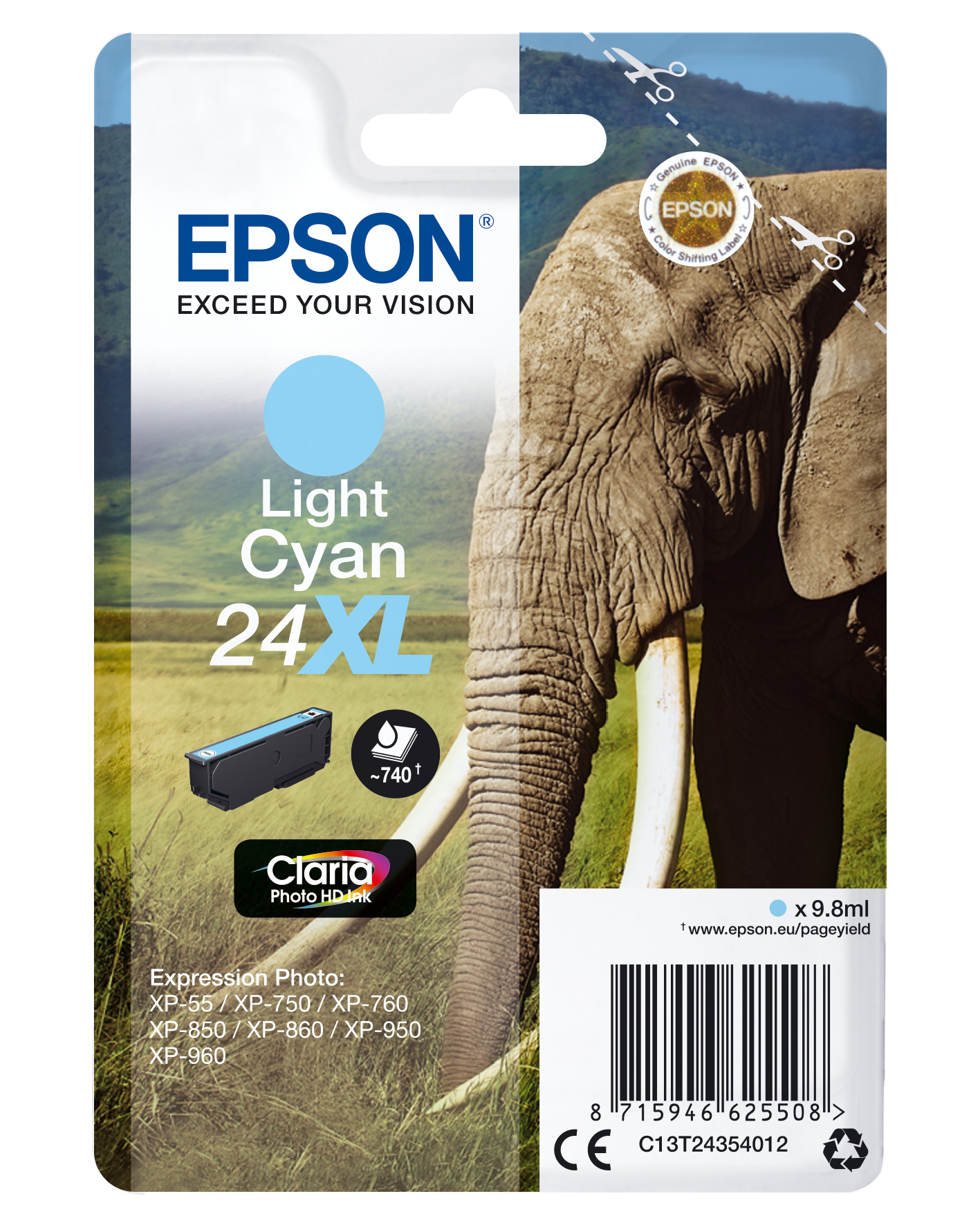 Epson 24XL - 9.8 ml - XL - Cyan - Original - Tintenpatrone