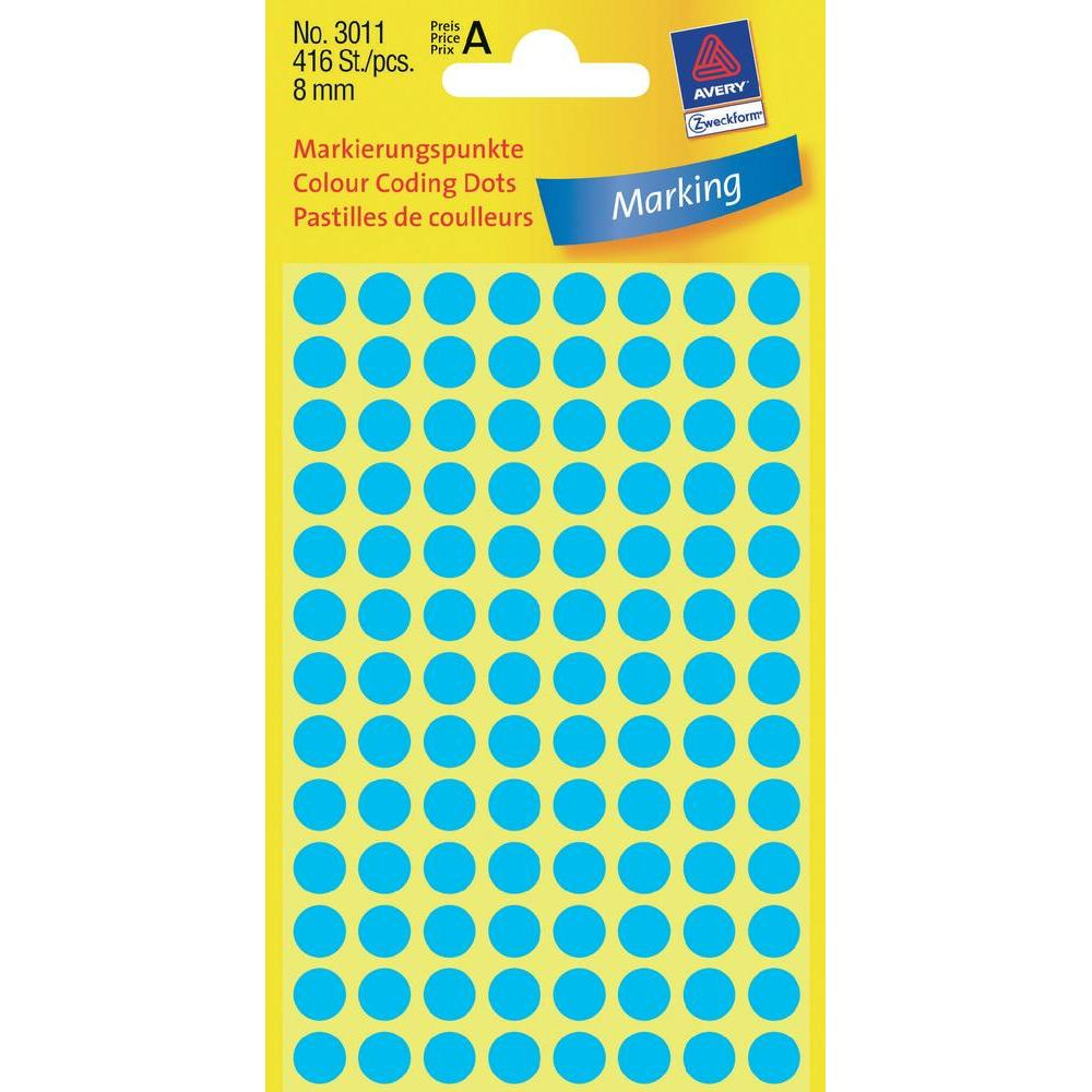 Avery Zweckform Selbstklebend - Blau - 8 mm rund 416 Etikett(en) (4 Bogen x 104)