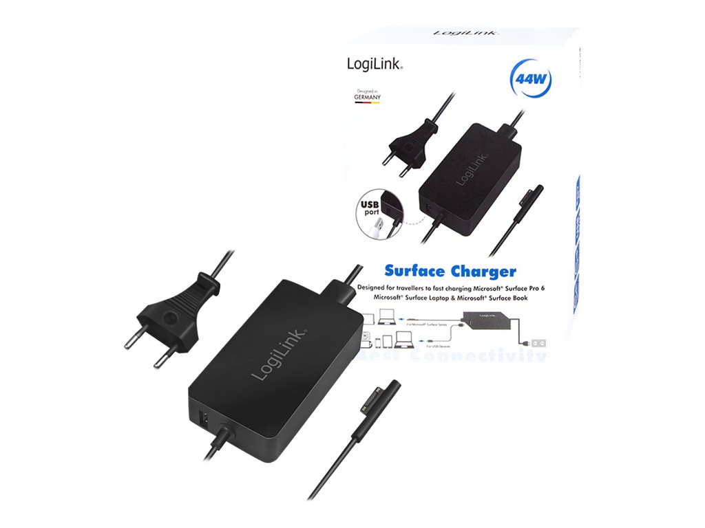 LogiLink Netzteil - Wechselstrom 100-240 V - 38.7 Watt - für Microsoft Surface Book, Laptop, Pro (Mitte 2017)