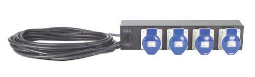 APC Basic Rack PDU - Steckdosenleiste (Rack - einbaufähig) - Wechselstrom 230 V - Eingabe, Eingang fest verdrahtet - Ausgangsanschlüsse: 4 (IEC 60309)