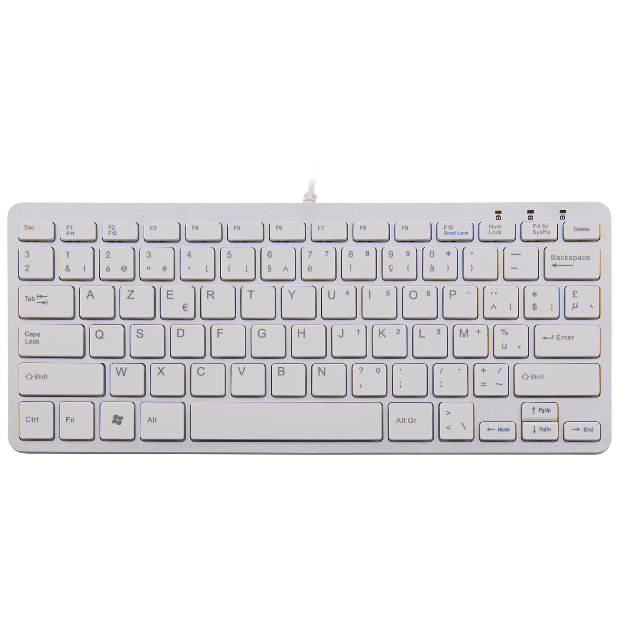 R-Go Compact Tastatur, AZERTY (BE), weiß, drahtgebundenen