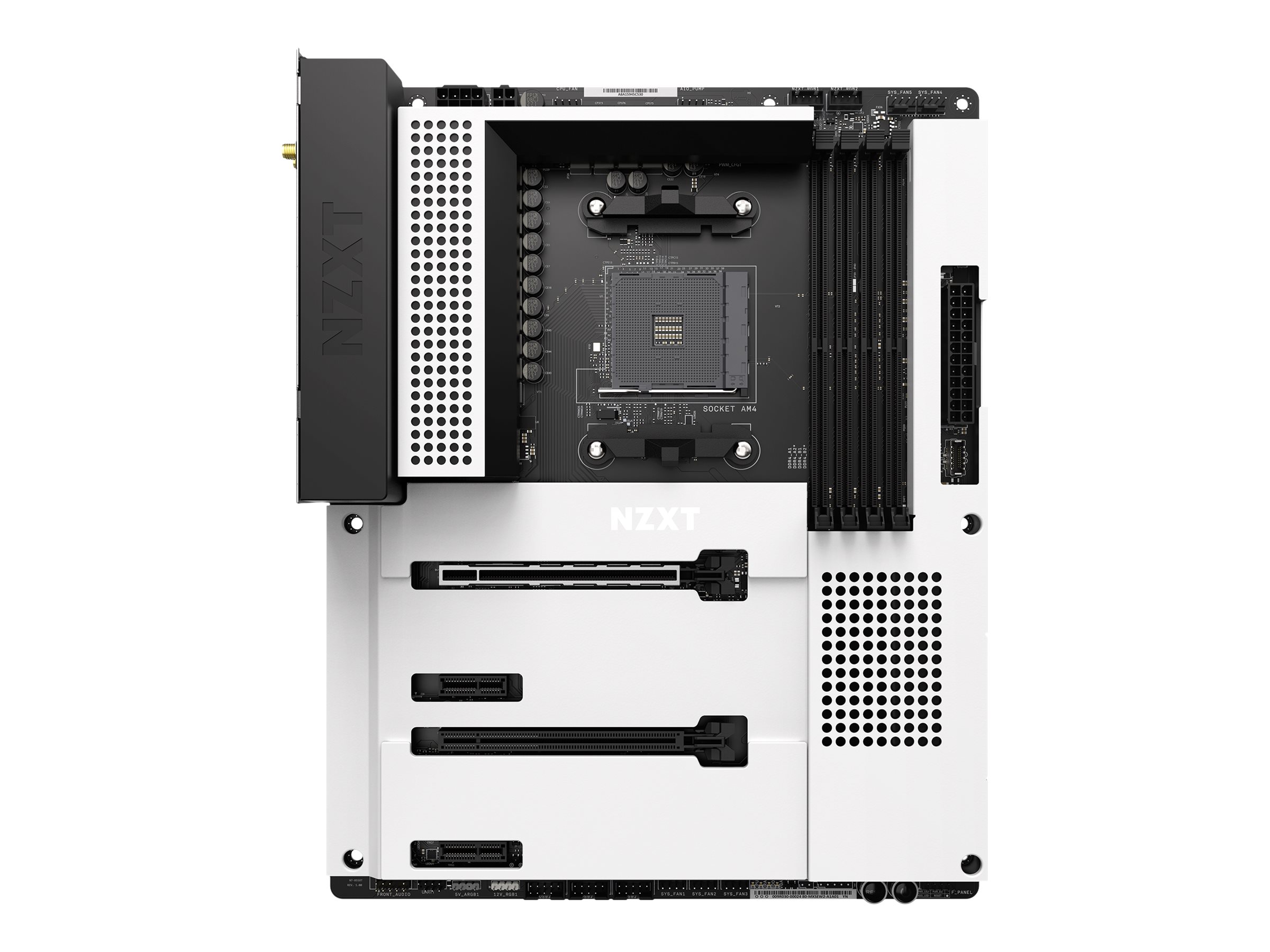 NZXT N7 B550 Matte White - Motherboard - ATX - Socket AM4 - AMD B550 Chipsatz - USB-C Gen2, USB 3.2 Gen 1, USB 3.2 Gen 2 - 2.5 Gigabit LAN, Wi-Fi, Bluetooth - Onboard-Grafik (CPU erforderlich)