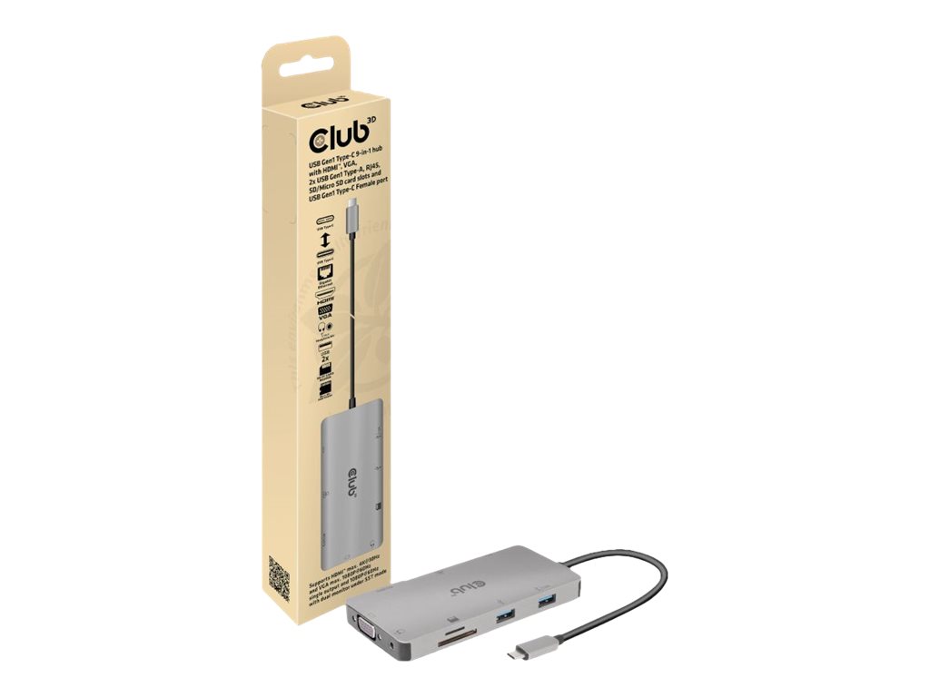 Club 3D USB Gen1 Type-C 9-in-1 hub - Dockingstation