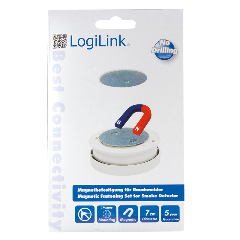 LogiLink Befestigungsset für Rauchmelder - Magnethalterung