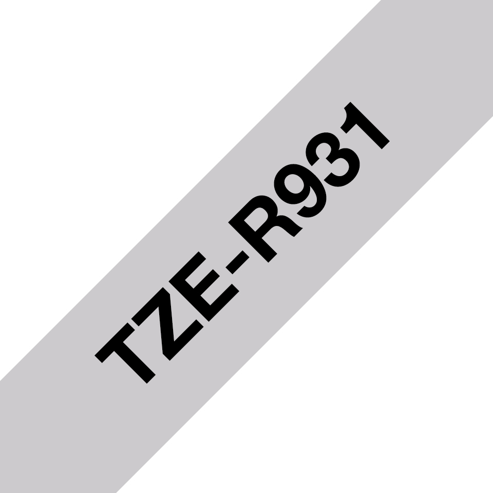 Brother TZe-R931 - Seidig - Schwarz auf Silber - Rolle (1,2 cm x 4 m)