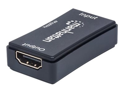 Manhattan HDMI Repeater, 4K@60Hz, Active, Boosts HDMI Signal up to 40m, Black, Three Year Warranty, Blister