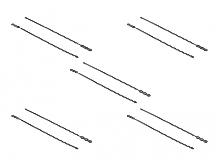 Delock Beaded - Kabelbinder - 31 cm - Schwarz (Packung mit 10)