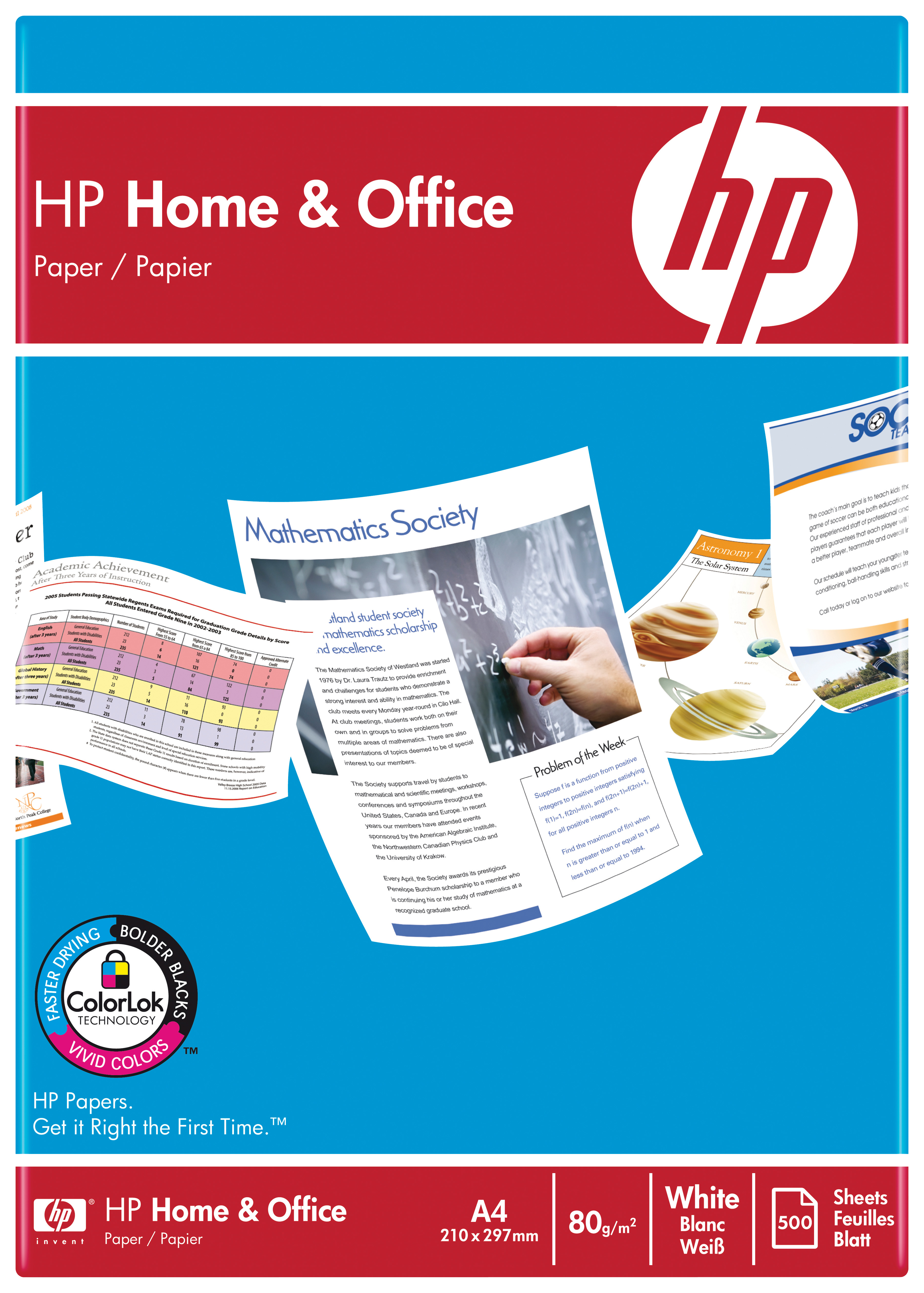 HP Home- und Office-Papier - 500 Blatt/A4/210 x 297 mm - Tintenstrahldrucker - A4 (210x297 mm) - Matte - 500 Blätter - 80 g/m² - Weiß