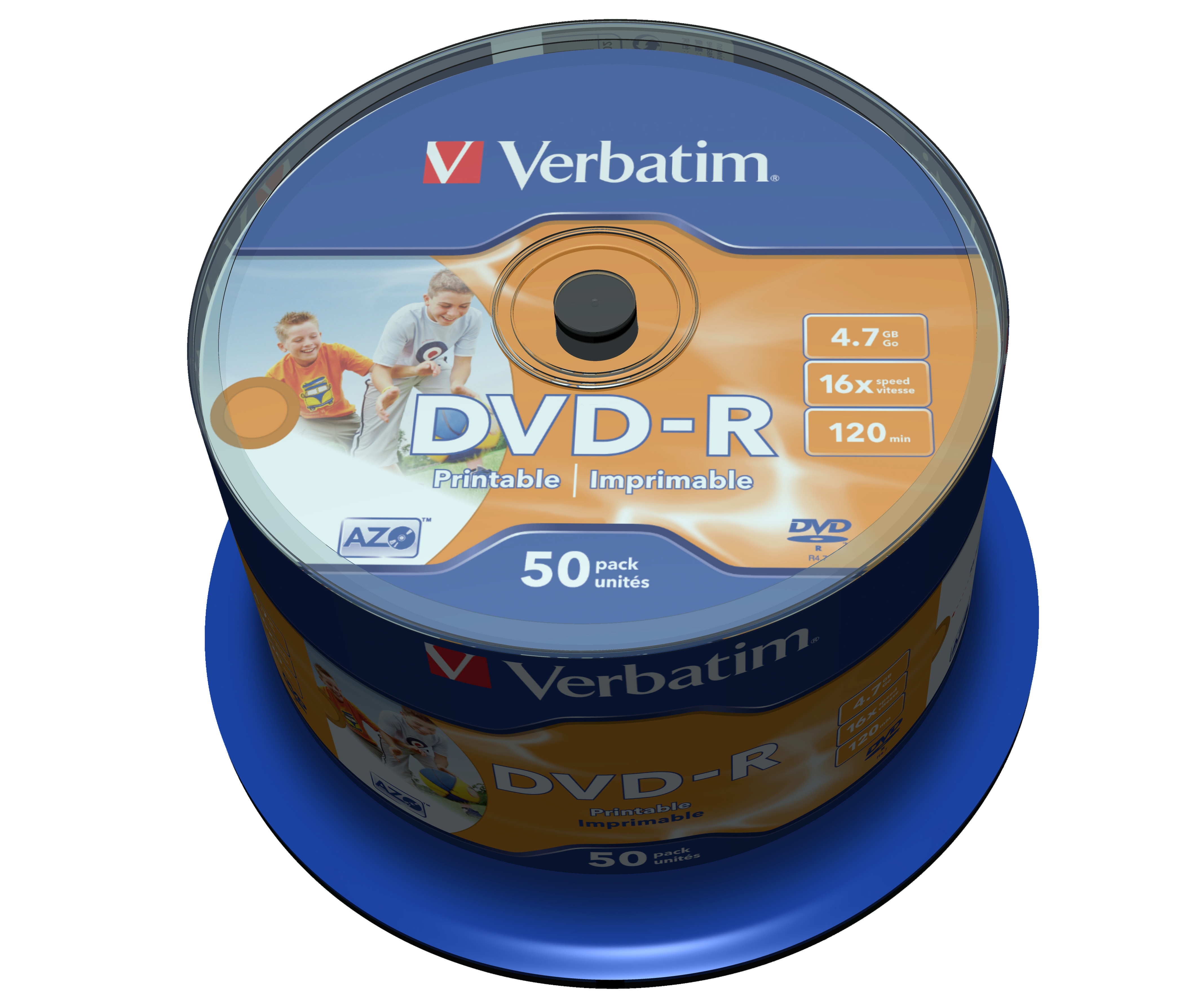 Verbatim 50 x DVD-R - 4.7 GB 16x - breite bedruckbare Fläche für Fotos