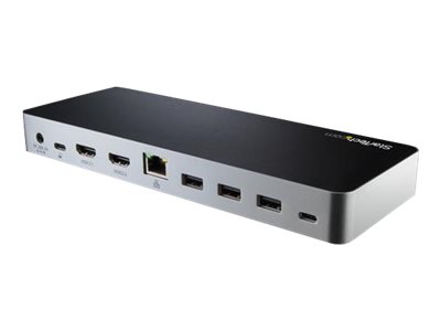 StarTech.com Dual Monitor USB C Docking Station with 60W Power Delivery for Windows Laptops, USB C to HDMI / DVI Dock, USB 3.1 Gen 1 Type C Dock with Charging, Thunderbolt 3 Compatible - 5-Port USB 3.0 Hub (MST30C2HHPDU)