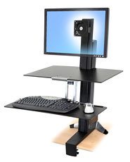Ergotron WorkFit-S Single HD Workstation with Worksurface Standing Desk - Befestigungskit (Spannbefestigung für Tisch, Pivot, Spalte, Querstange, Tastatur-Tablett, Arbeitsoberfläche)