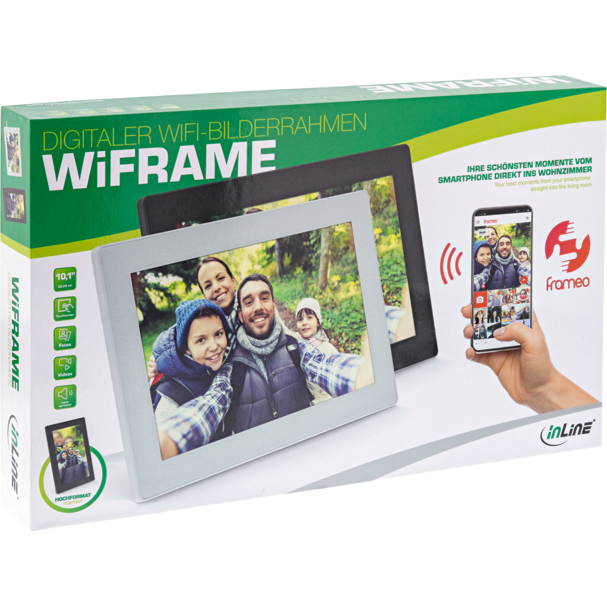 InLine WiFRAME - Digitaler Fotorahmen - 1 GB / 16 GB - Android 6.0.1 - 25.7 cm (10.1")