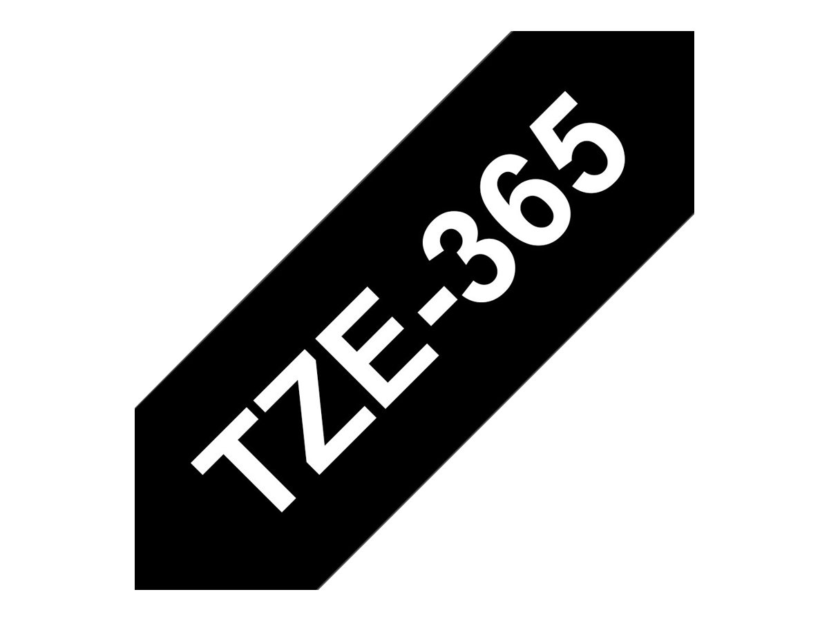 Brother TZe-365 - Weiß auf Schwarz - Rolle (3,6 cm x 8 m)