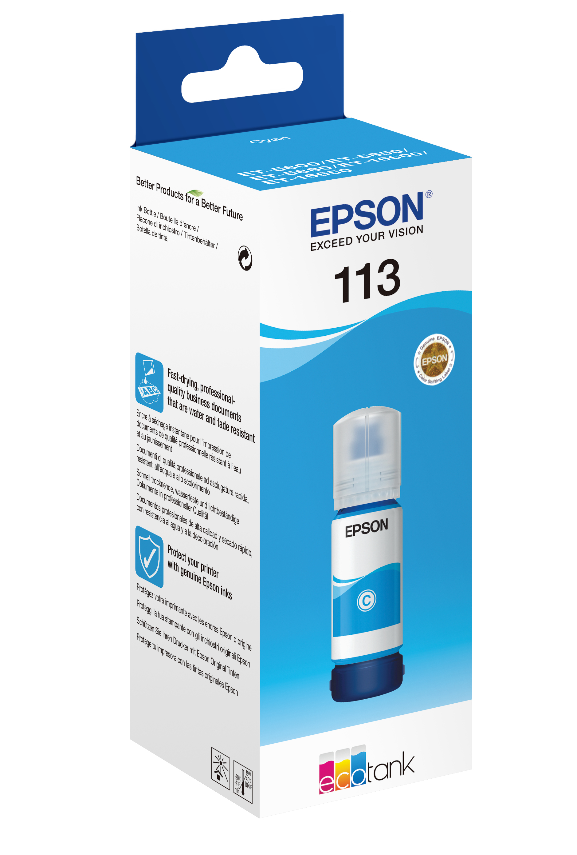 Epson EcoTank 113 - 70 ml - Cyan - original - Nachfülltinte