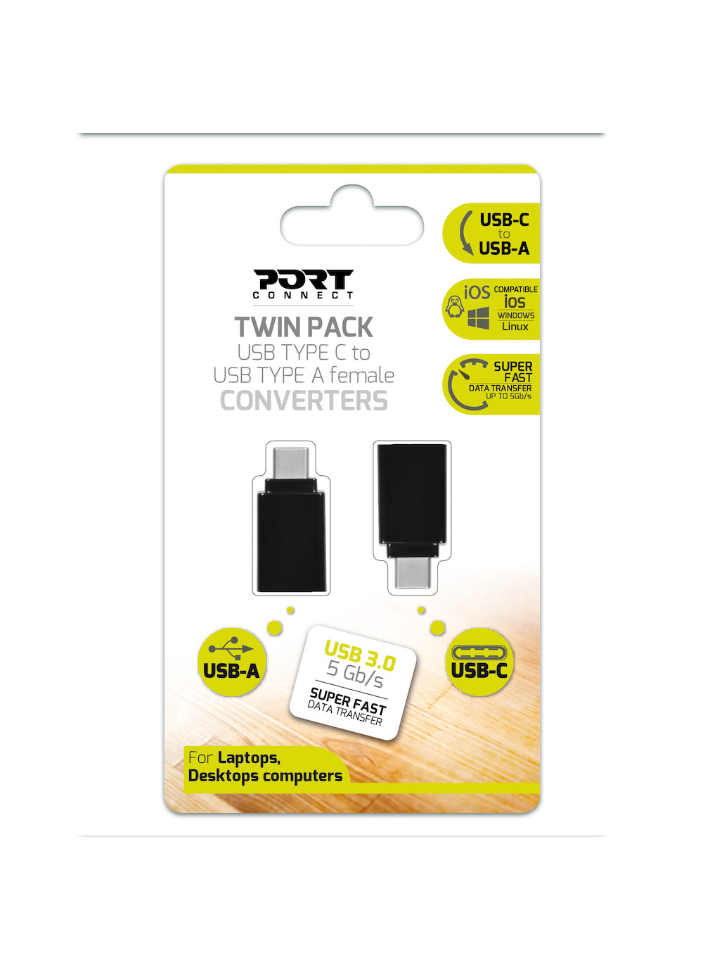 PORT Designs PORT Connect - USB-Adapter - USB Typ A (W) zu 24 pin USB-C (M)