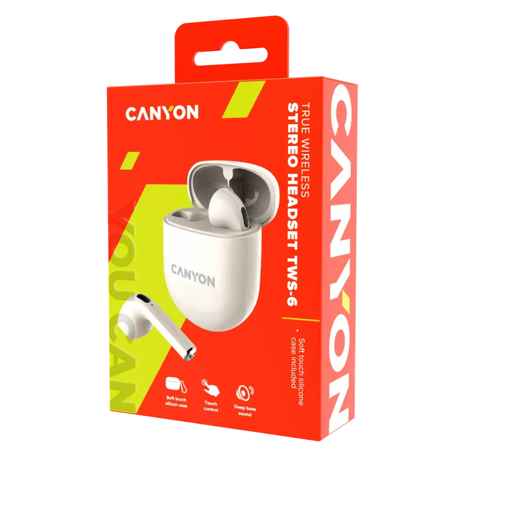 Canyon Bluetooth Headset TWS-6 Gaming Mode/BT 5.3 beige retail - Headset