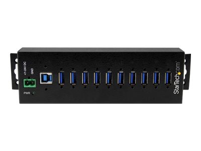StarTech.com HB30A10AME USB 3.0 Hub (10-Port, Din-Rail,  Industrielle Anwendung, externes Netzteil, Uberspannungsschutz, ESD, 350 W, 15 kV)
