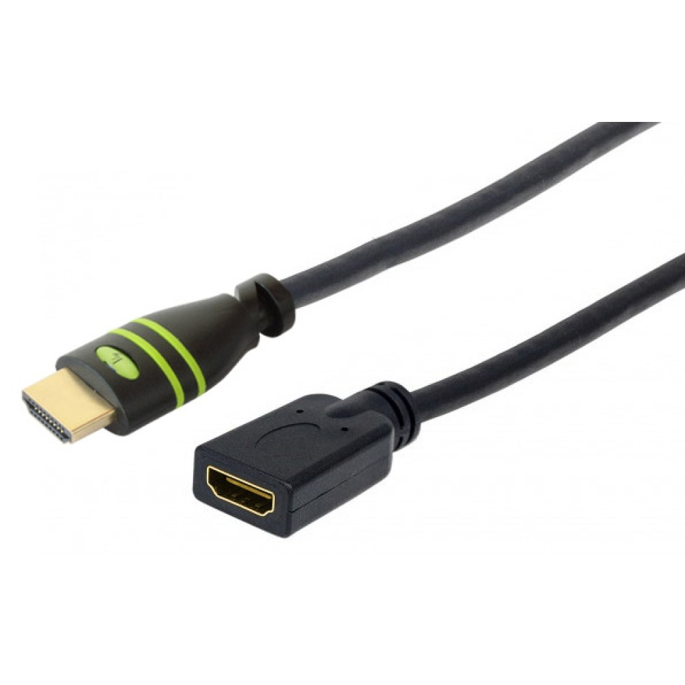 Techly HDMI 4K 60Hz High Speed Anschlusskabel ,mit Ethernet M/F, schwarz, 1,0 m