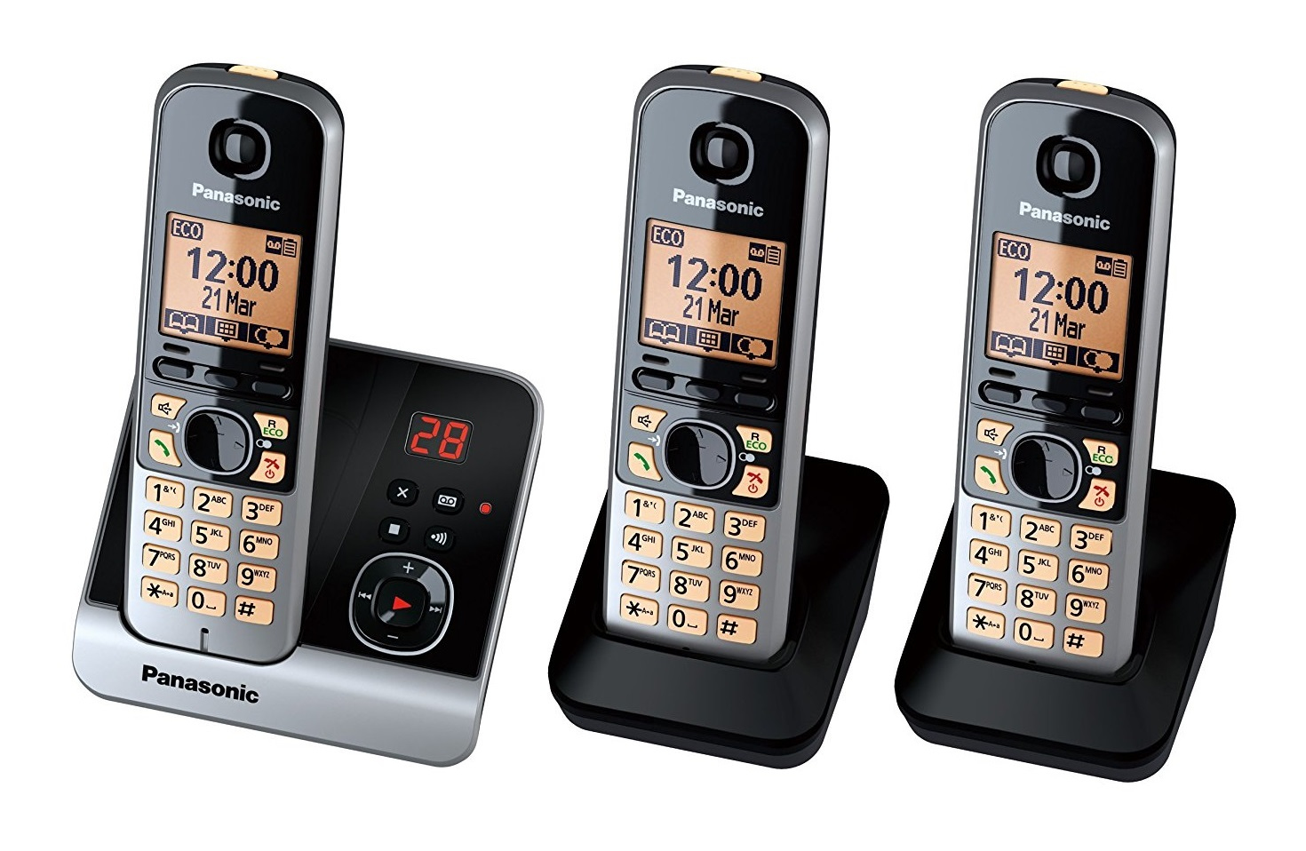 Panasonic KX-TG6723GB - Schnurlostelefon - Anrufbeantworter mit Rufnummernanzeige