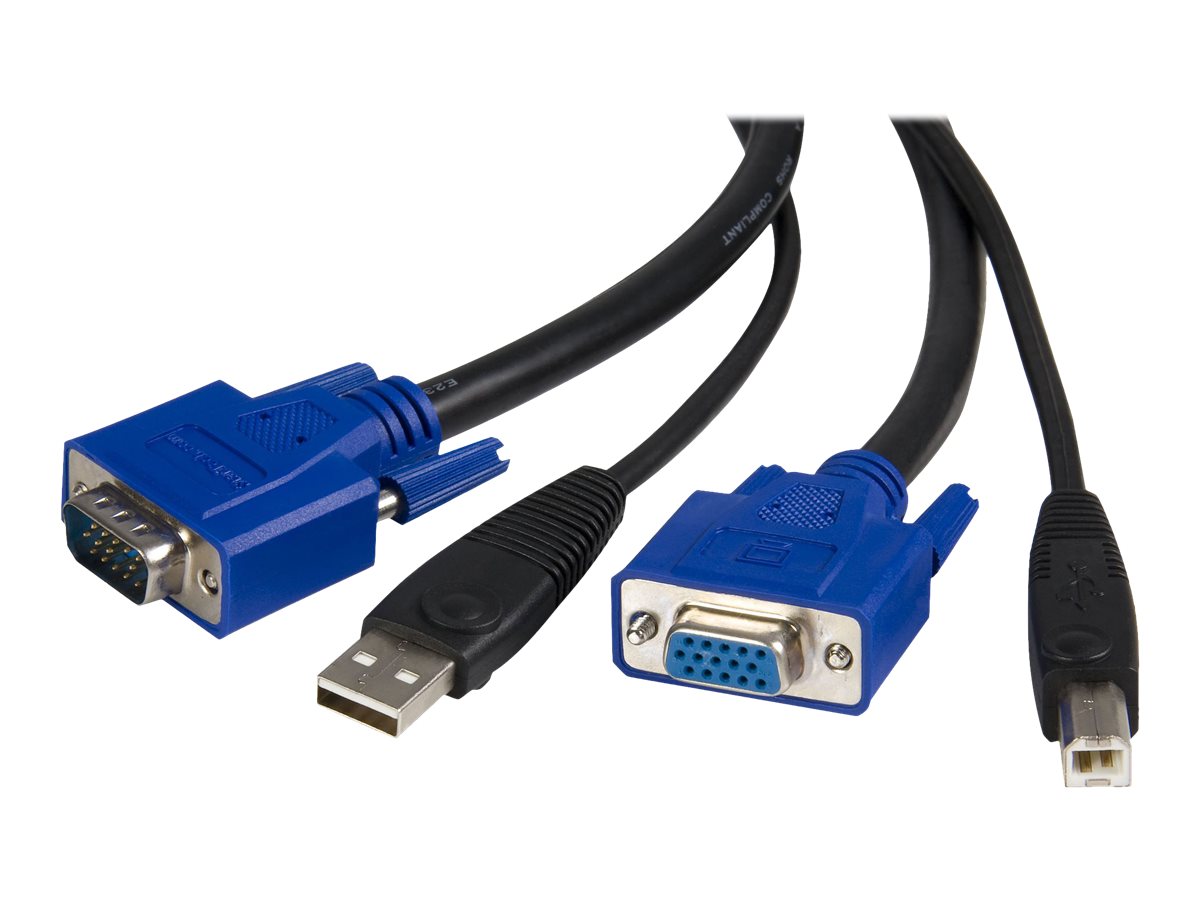 StarTech.com KVM Kabel USB VGA für KVM Switch 1,8m - Kabelsatz für KVM Umschalter 2x USB A/B Stecker 2x VGA Stecker- Octopuskabel - Tastatur- / Video- / Maus- / USB-Kabel - HD-15 (VGA)