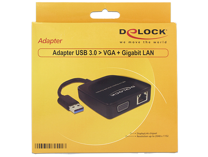 Delock Adapter USB 3.0 > VGA + Gigabit LAN - Dockingstation