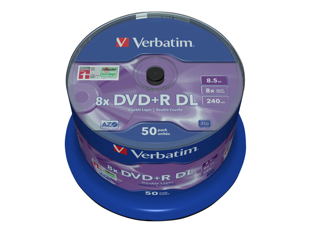 Verbatim 50 x DVD+R DL - 8.5 GB (240 Min.) 8x
