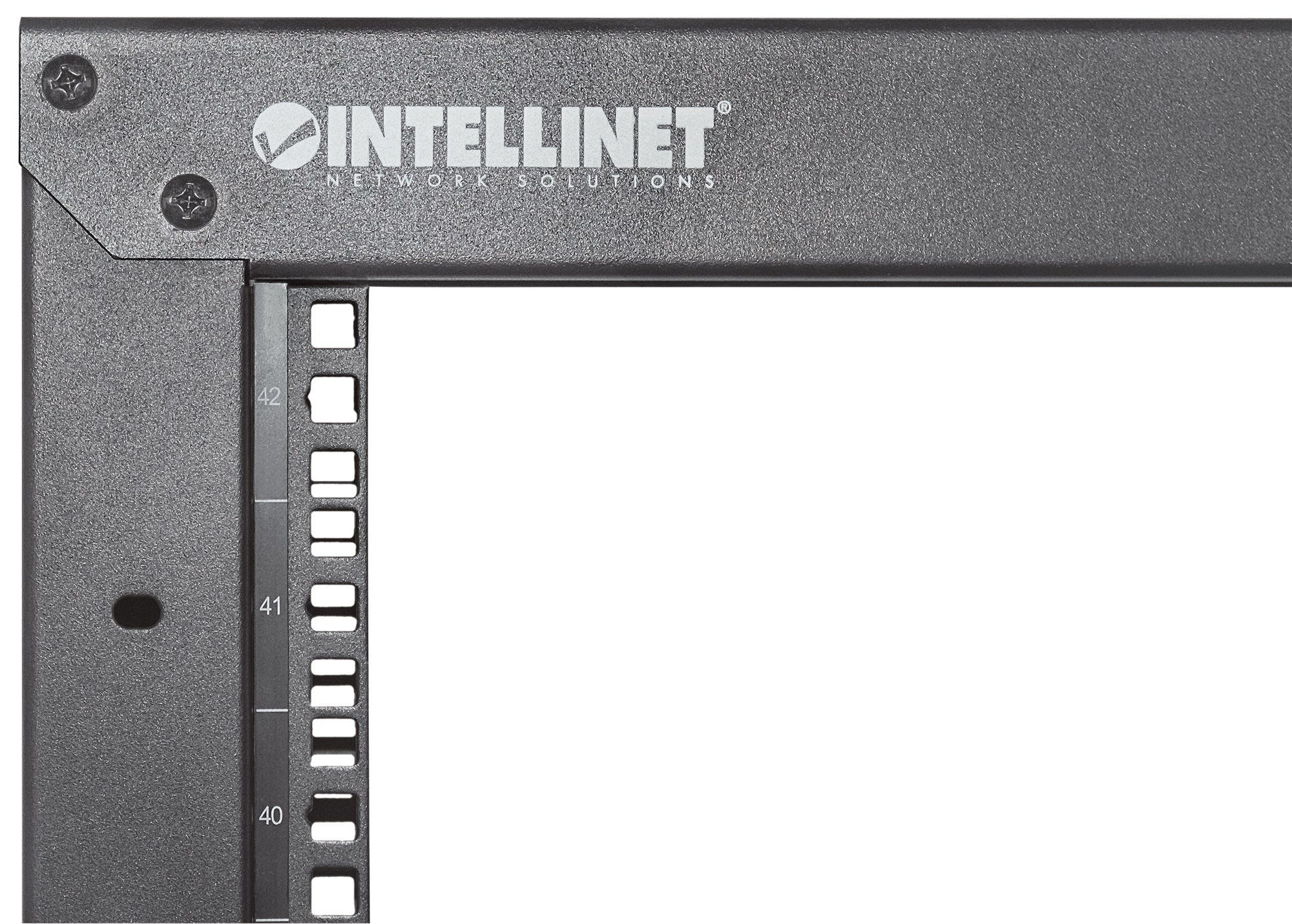 Intellinet 19" 2-Pfosten Laborgestell, 42 HE, Flatpack, schwarz - Schrank - offener Rahmen - 2 Pfosten - Schwarz, RAL 9005 - 42HE - 48.3 cm (19")