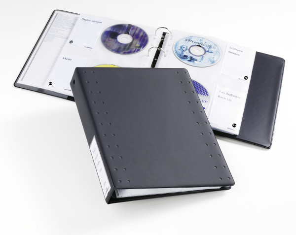 Durable CD INDEX A4 - Ringordner für CDs/DVDs - 20 CDs/DVDs - Basalt (dunkelgrau)