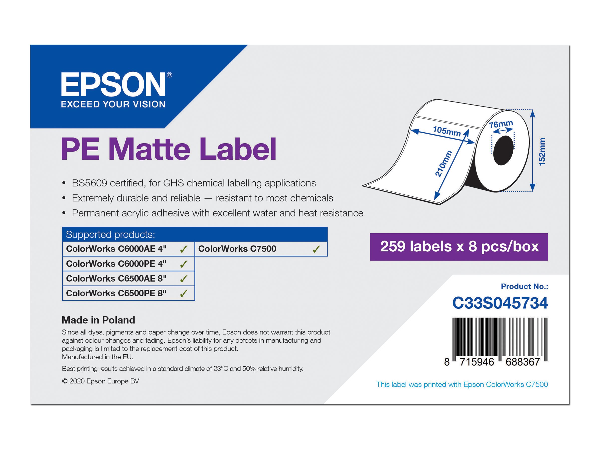 Epson Matt - 210 x 105 mm 259 Etikett(en) (1 Rolle(n)