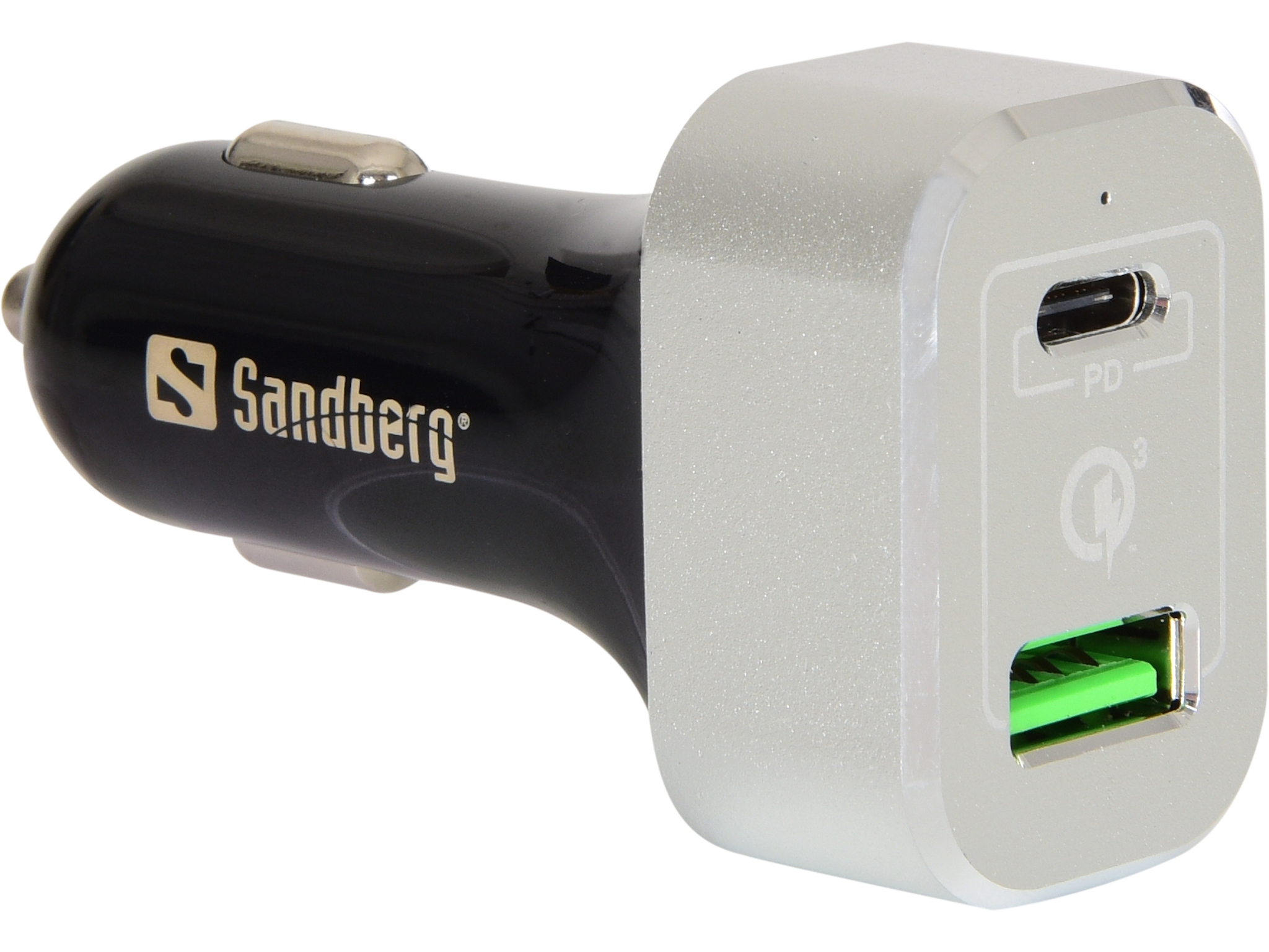 SANDBERG Car Charger USB-C PD+QC3.0 63W - Auto-Netzteil - 3 A - QC 3.0 - 2 Ausgabeanschlussstellen (USB, USB-C)