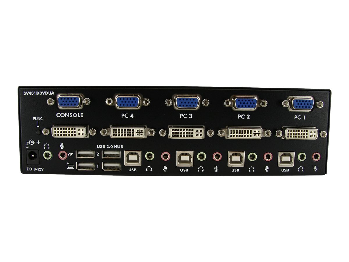 StarTech.com 4 Port DVI KVM USB Switch - 4-fach DVI Umschalter mit USB Hub