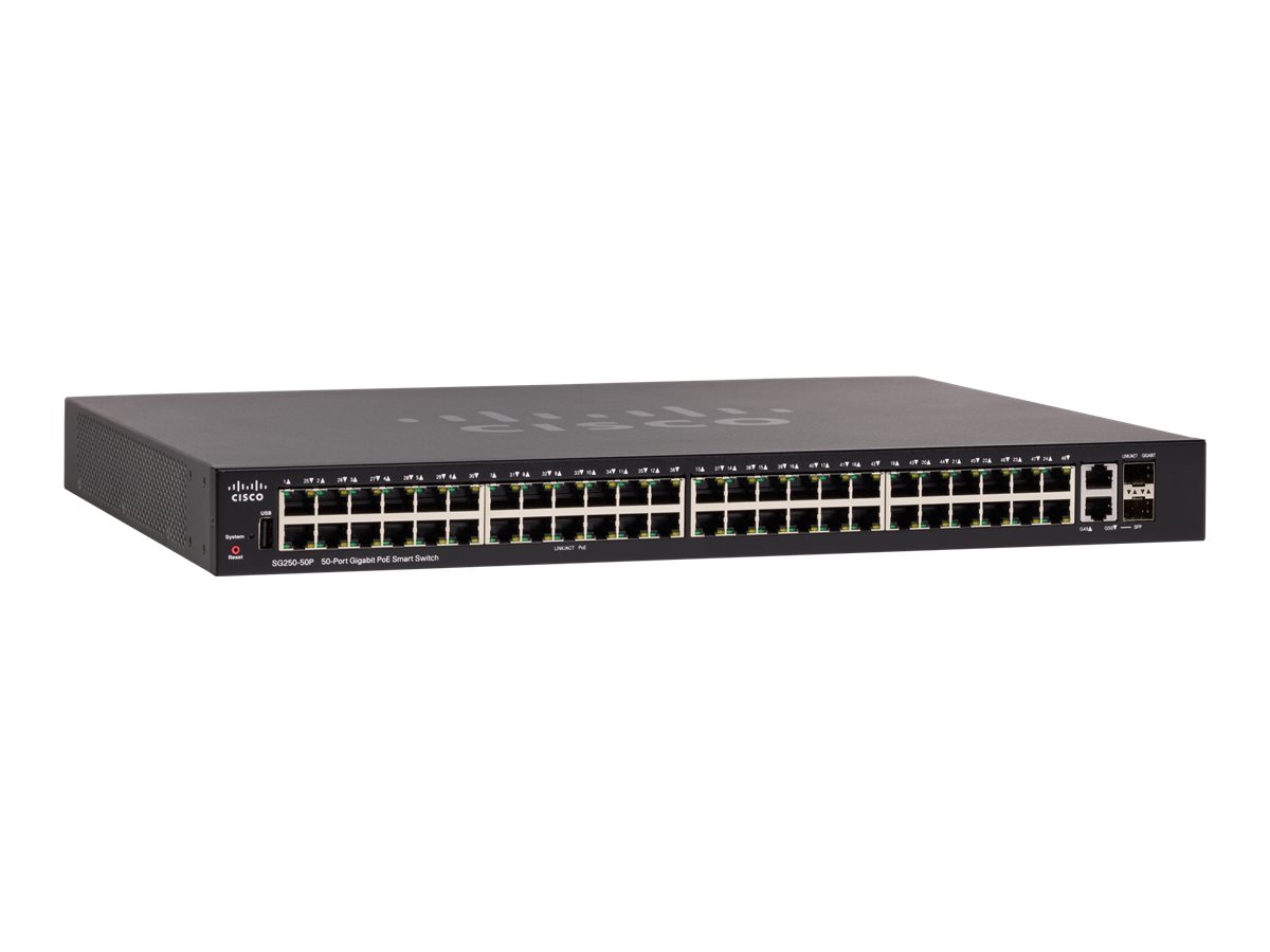 Cisco 250 Series SG250-50P - Switch - L3 - Smart - 48 x 10/100/1000 (PoE+)