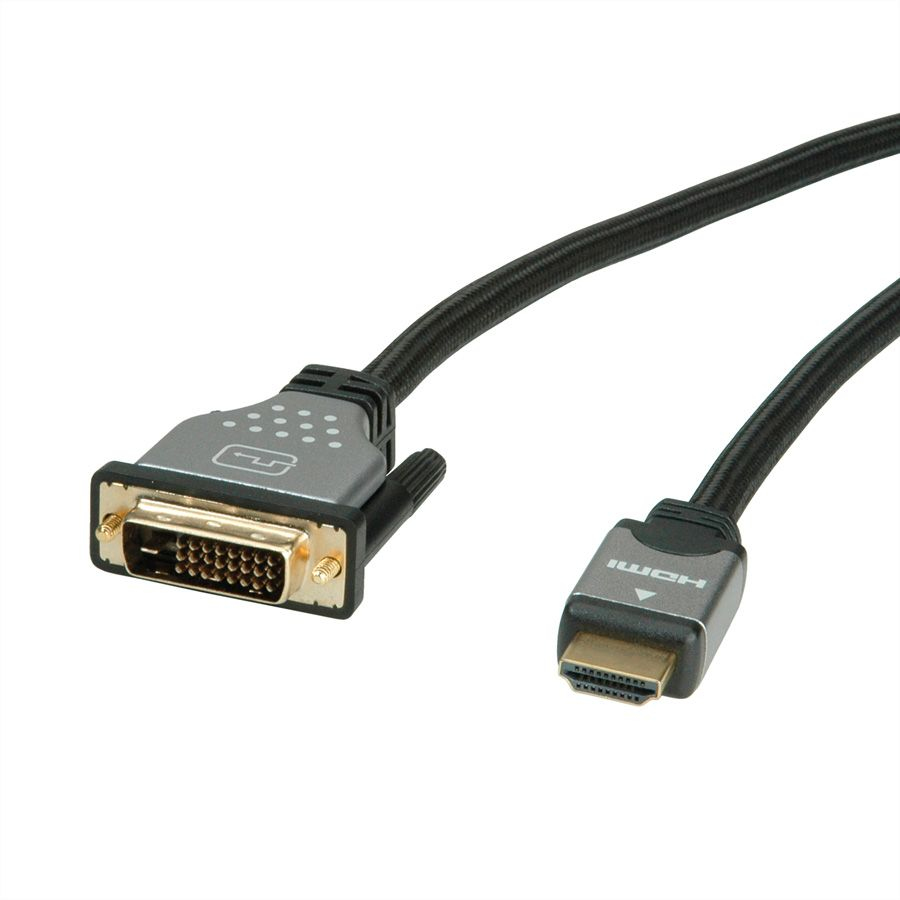 ROLINE 11.04.5876 Videokabel-Adapter 1,5 m HDMI Typ A (Standard) DVI-D Schwarz - Silber