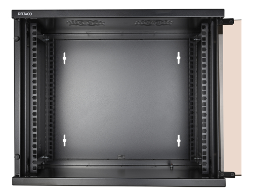 Deltaco 19” cabinet 9U 540x450mm standing or wall mount glass door