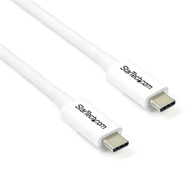 StarTech.com Thunderbolt 3 Kabel - 20Gbit/s - 2m - Weiß - 4K 60Hz - Passiv - Thunderbolt Kabel - USB Typ C Lader - Thunderbolt-Kabel - USB-C (M)