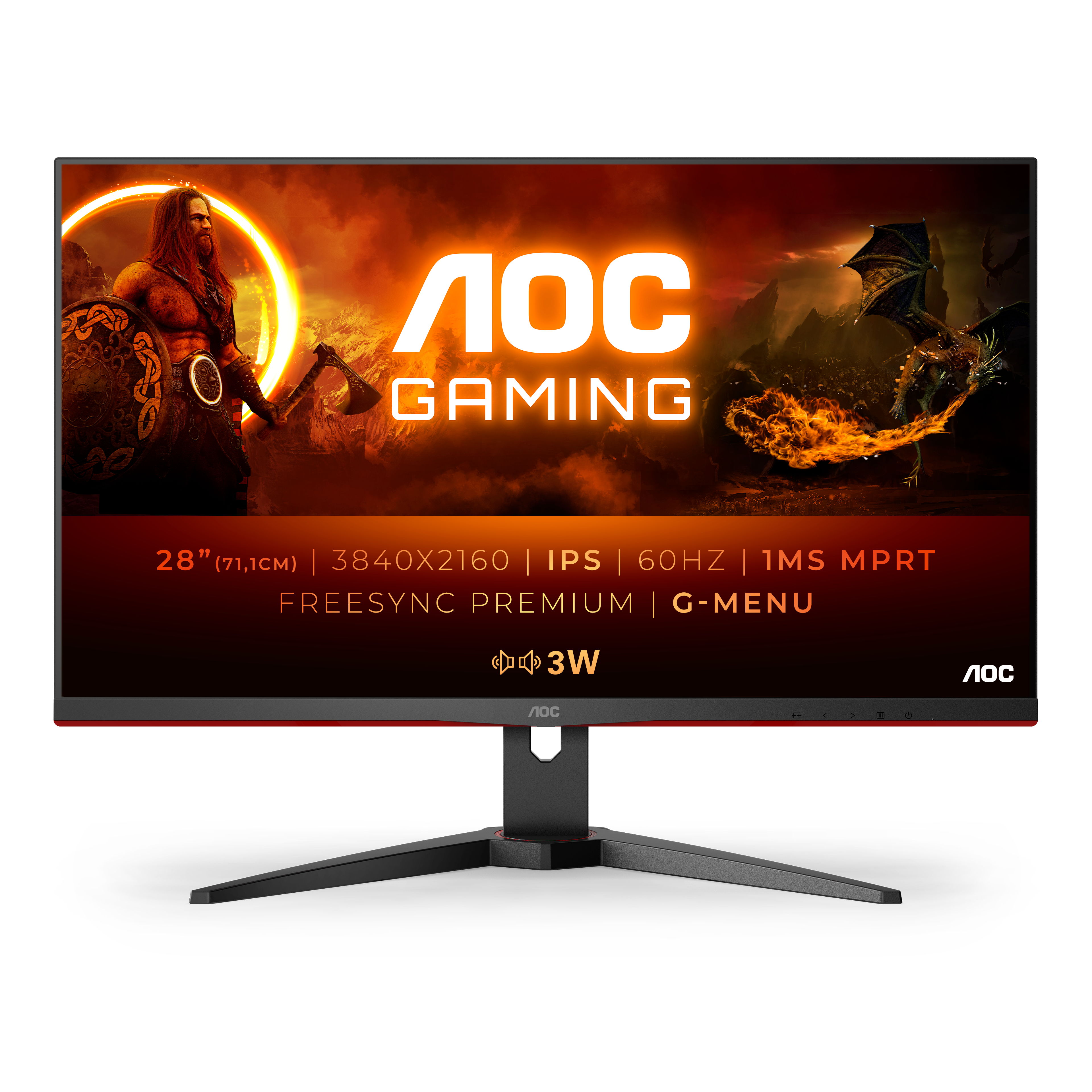 AOC Gaming U28G2AE/BK - LED-Monitor - Gaming - 71 cm (28")