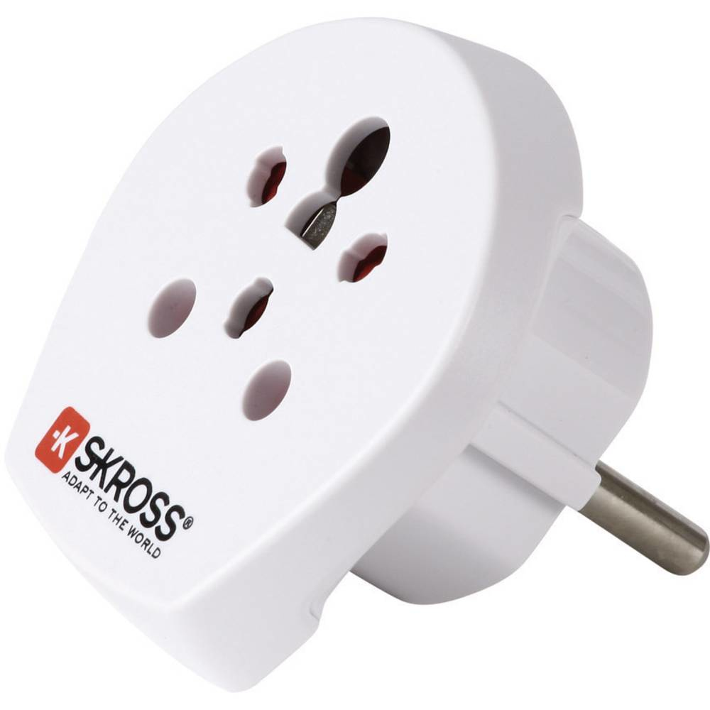 SKROSS Country Travel Adapter India-Israel-Denmark to Europe - Adapter für Power Connector - Typ K, Typ D, Typ H (W)