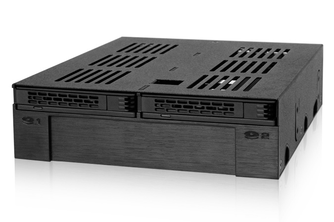 Icy Dock ExpressCage MB322SP-B - Mobiles Speicher-Rack - 5,25" bis 3,5" / 2,5" (13,3 cm bis 8,9/6,4 cm)