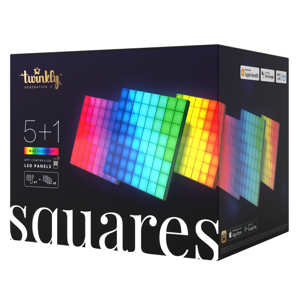 Twinkly LED-Panel Squares Combo Pack 5+1 RGB Gen II BT+WiFi Schwarz