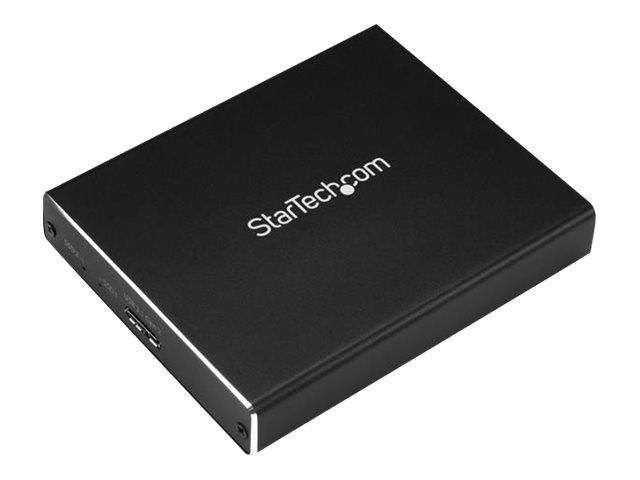 StarTech.com SSD Festplattengehäuse für zwei M.2 Festplatten - USB 3.1 Type C - USB C Kabel - USB 3.1 Case zu 2x M2 Adapter - Flash-Speicher-Array - 2 Schächte - USB 3.1 (extern)