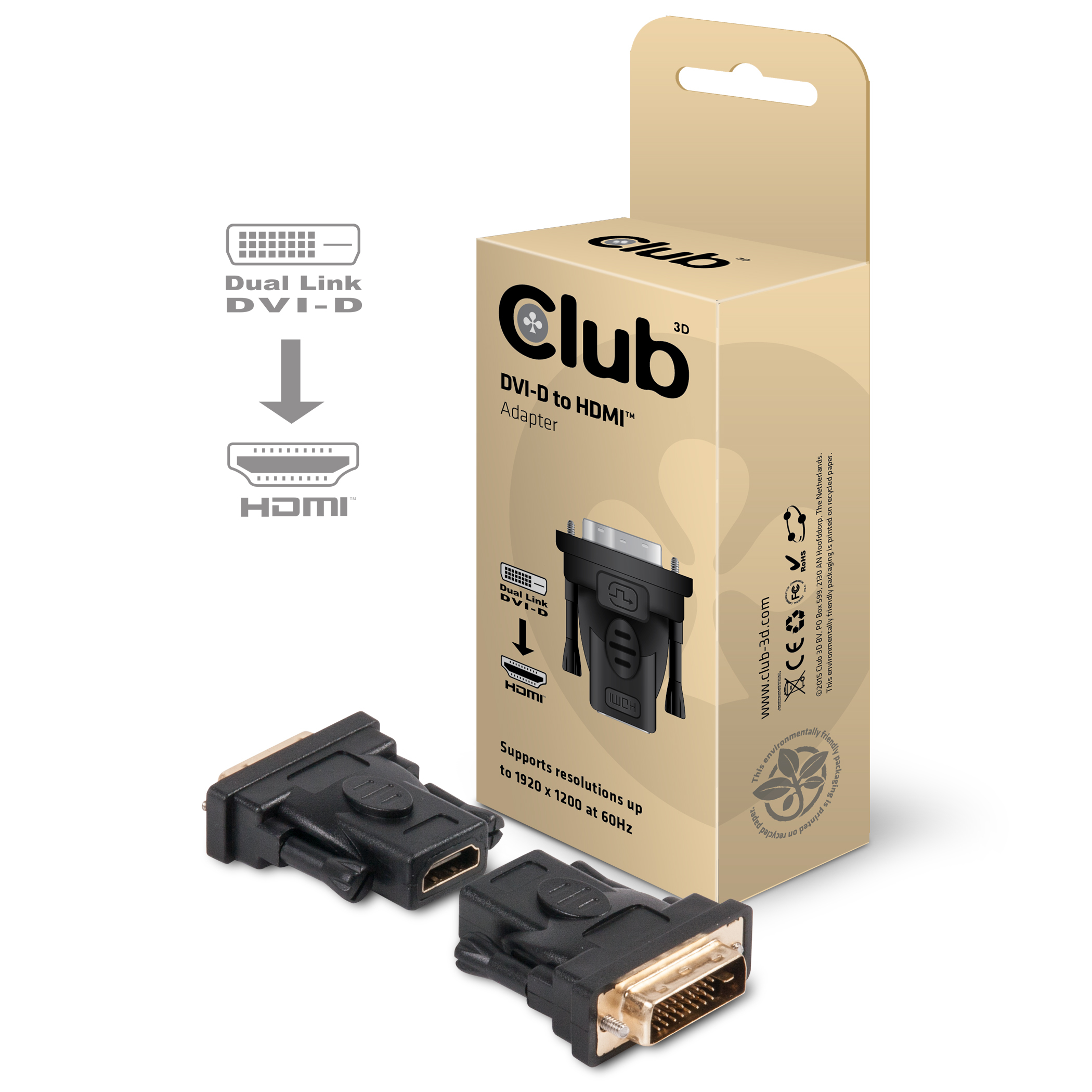 Club 3D Videoadapter - DVI-D männlich zu HDMI
