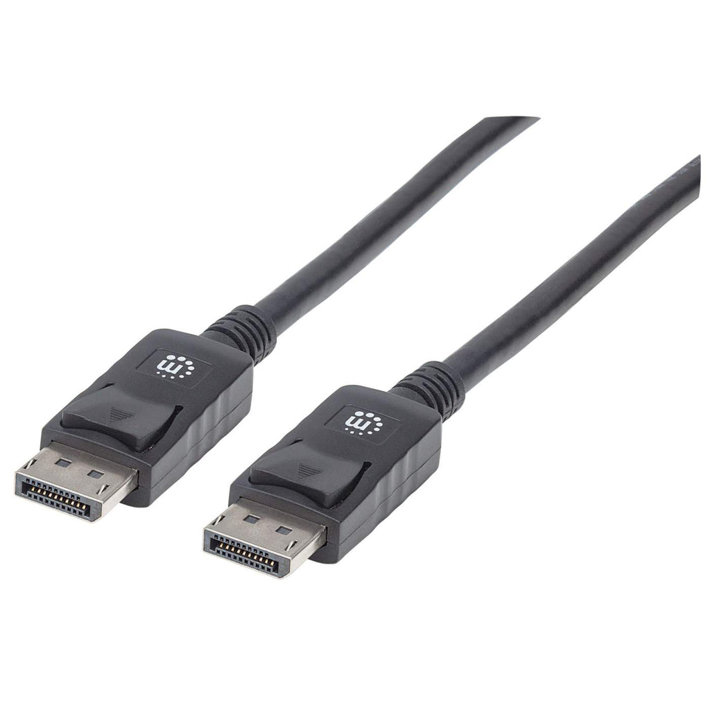 Manhattan DisplayPort 1.1 Cable, 1080p@60Hz, 2m, Male to Male, With Latches, Fully Shielded, Black, Lifetime Warranty, Blister - DisplayPort-Kabel - DisplayPort (M)