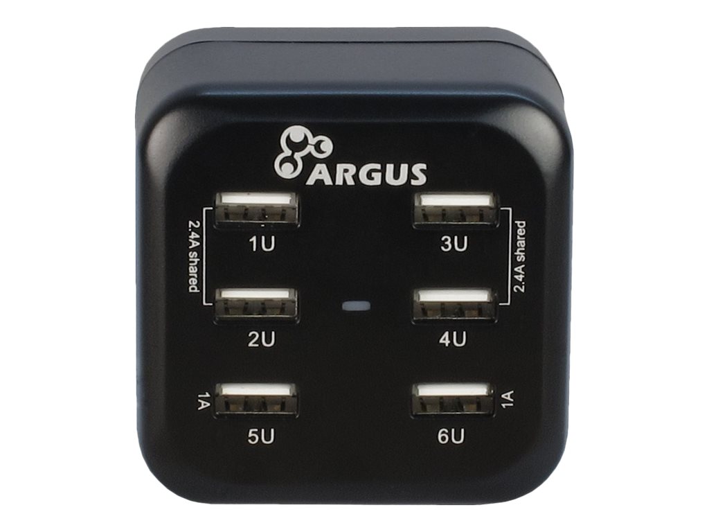 Inter-Tech Argus LS-6US - Netzteil - 34 Watt - 6.8 A - 6 Ausgabeanschlussstellen (USB)