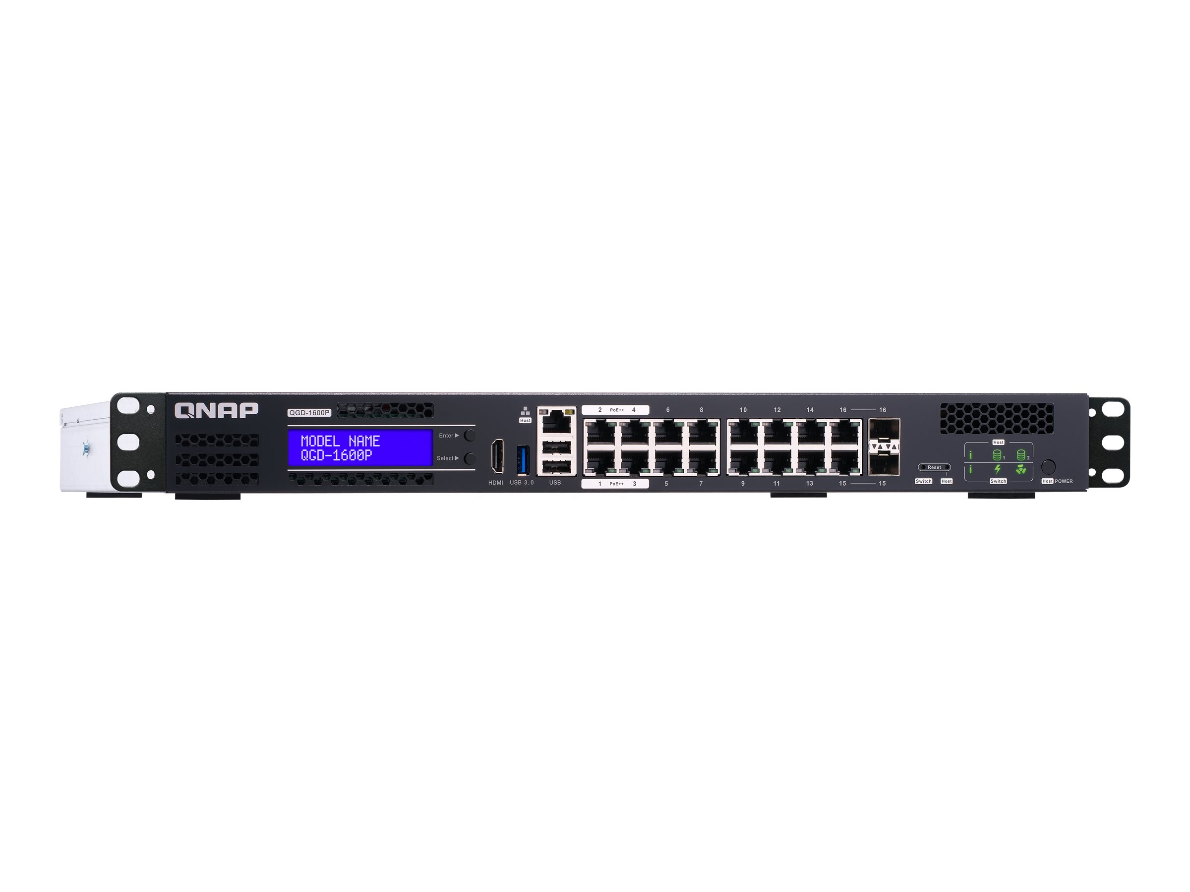 QNAP QGD-1600P - Switch - Smart - 4 x 10/100/1000 (PoE++)