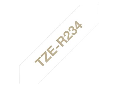 Brother TZe-R234 - Gold auf Weiß - Rolle (1,2 cm x 4 m)